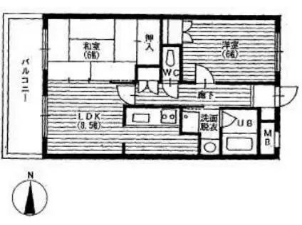 ピアチェーレ宮前平(2LDK/5階)の間取り写真