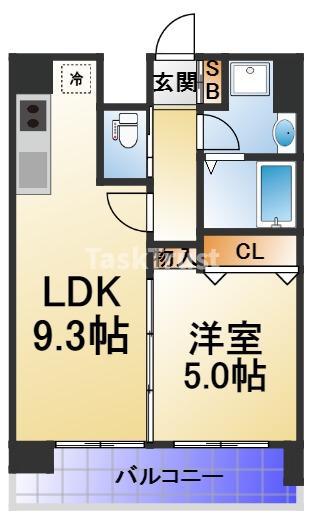 ウインズコート今福西(1LDK/6階)の間取り写真