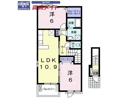 ファミール B棟(2LDK/2階)の間取り写真