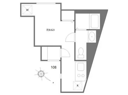 モダンアパートメント文京音羽(ワンルーム/1階)の間取り写真