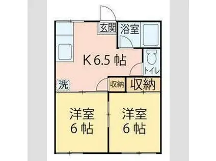 グランドパレスII(1LDK/3階)の間取り写真