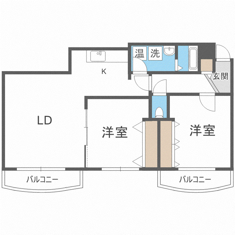 CABIN25(2LDK/3階)の間取り写真