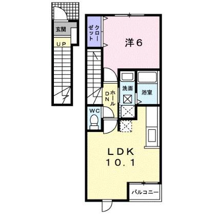 TERRACE HOUSE(1LDK/2階)の間取り写真
