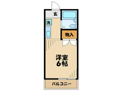 グリーンベル(1K/2階)の間取り写真