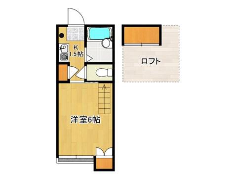 ハイツ川倉 1号館(1K/1階)の間取り写真