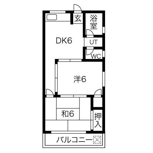 早瀬ビル(2DK/5階)の間取り写真