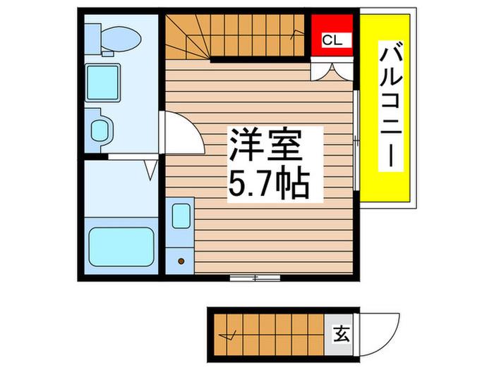 ベレガンス八千代台(ワンルーム/2階)の間取り写真