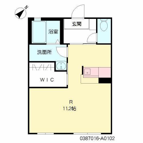 プレミール白川(ワンルーム/1階)の間取り写真