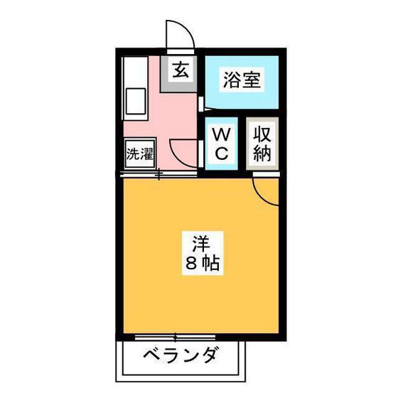 コーポタチバナ(1K/2階)の間取り写真