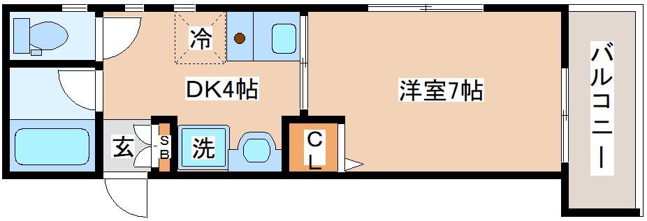 フォルツァ和田岬(1DK/3階)の間取り写真