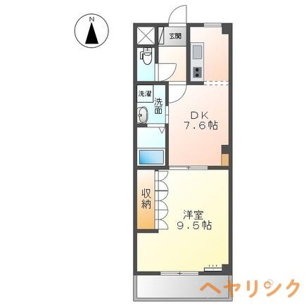 サンメゾン高畑(1DK/2階)の間取り写真