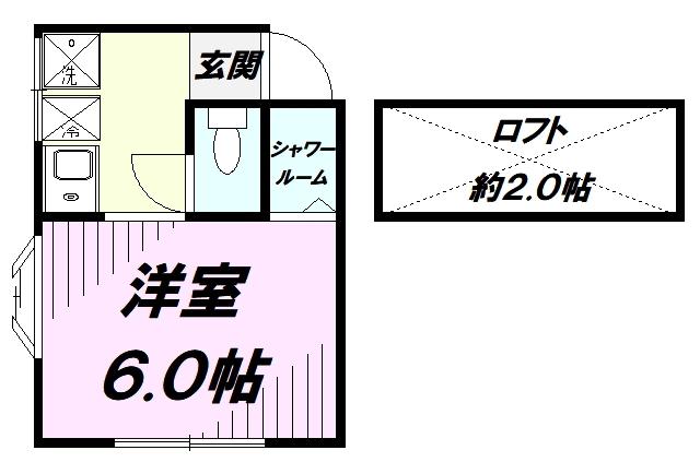 シャトリエ8(1K/1階)の間取り写真