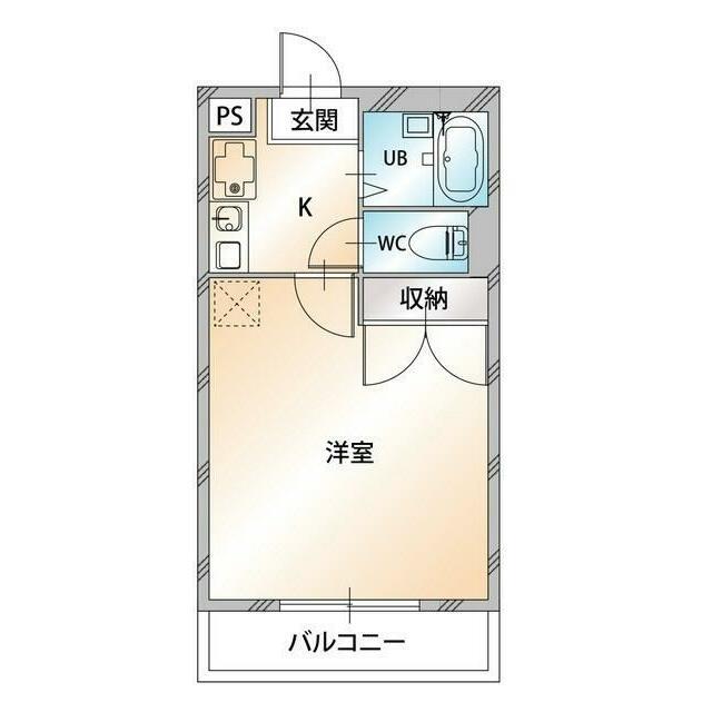 シャルマン港南台1番館(1K/2階)の間取り写真