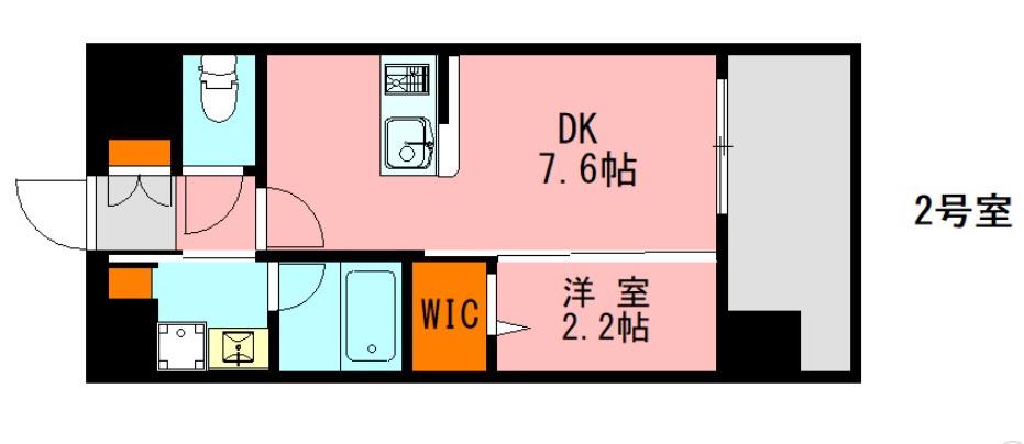 LANDIC O3152(1DK/10階)の間取り写真