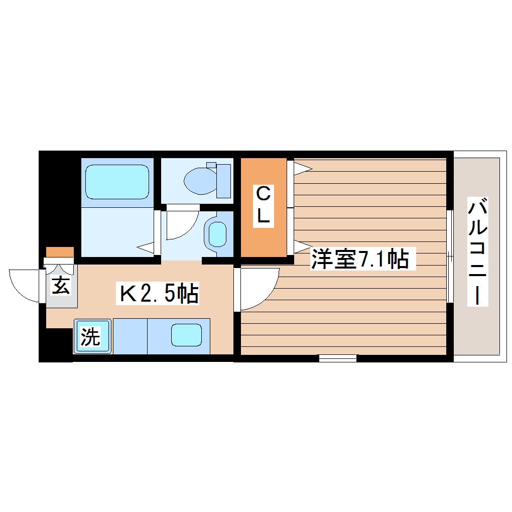 コンフォール(1K/1階)の間取り写真