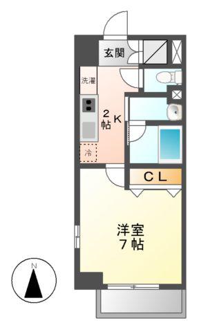 CITY SPIRE 名駅前(1K/4階)の間取り写真