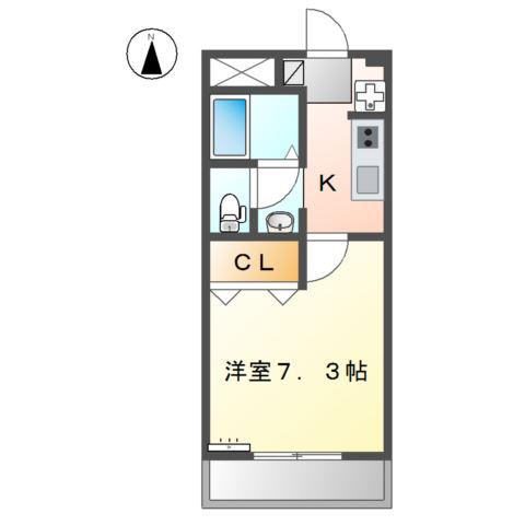 ビアンヒルズ(1K/2階)の間取り写真