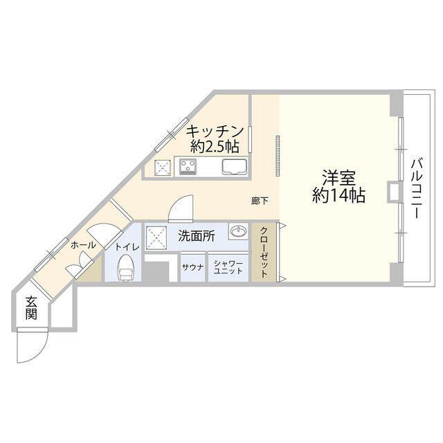 キャッスルマンション代官山(1K/3階)の間取り写真