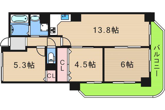クリア・クレセント住之江(3LDK/10階)の間取り写真