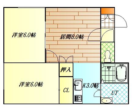 アイオライト(2LDK/2階)の間取り写真