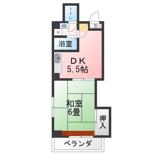 澤井ビル(1DK/4階)の間取り写真
