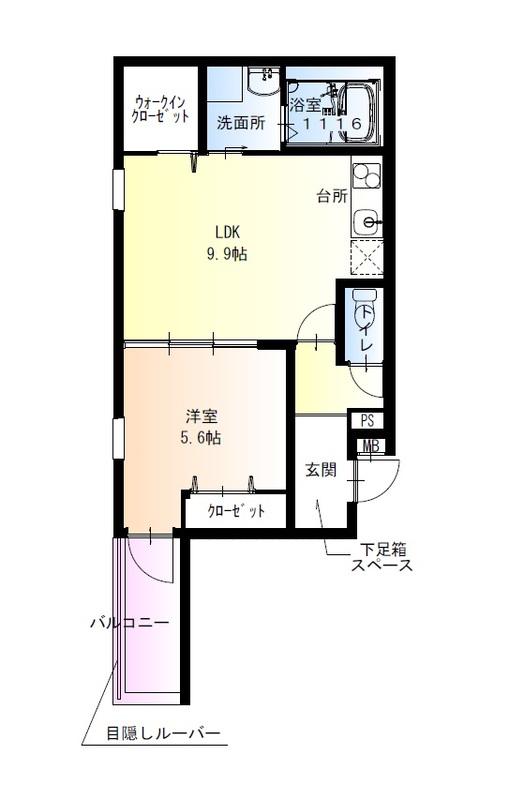 フジパレス高石駅南II番館(1LDK/2階)の間取り写真