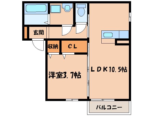 コスモス(1LDK/1階)の間取り写真
