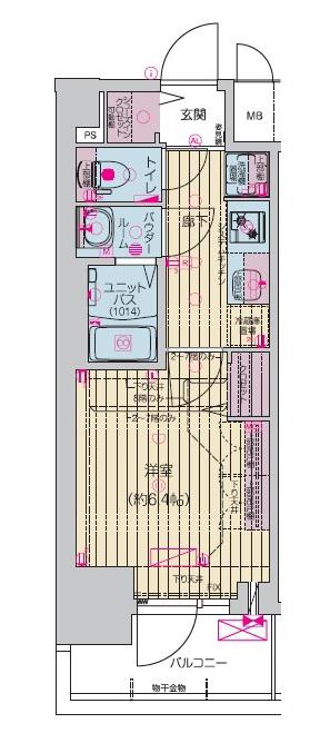プレサン上前津ディアシス(1K/5階)の間取り写真