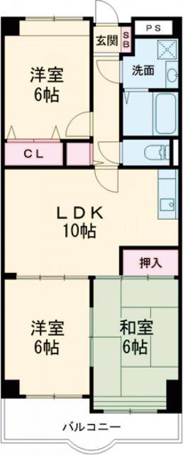 センターロイヤル(3LDK/7階)の間取り写真
