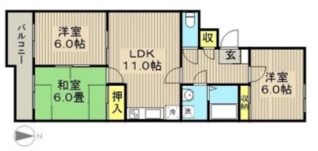 シェ・ソワ(3LDK/1階)の間取り写真