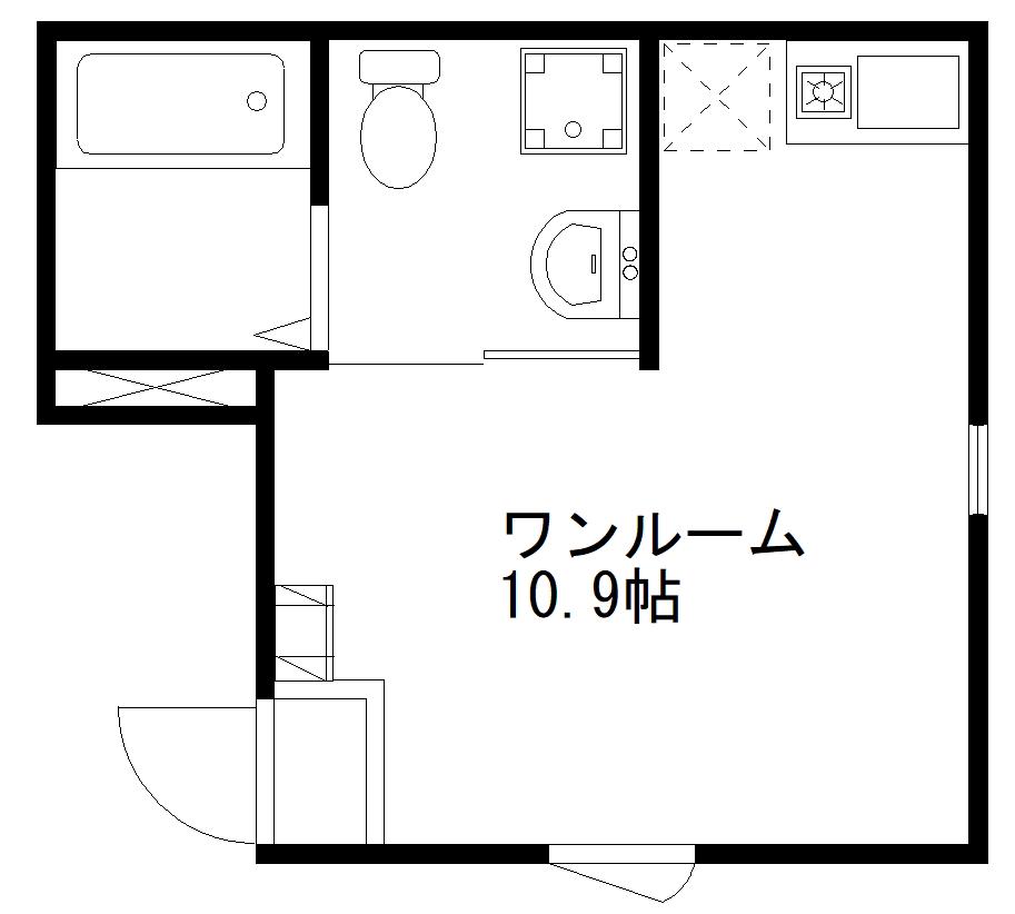アイリス東大前(ワンルーム/4階)の間取り写真
