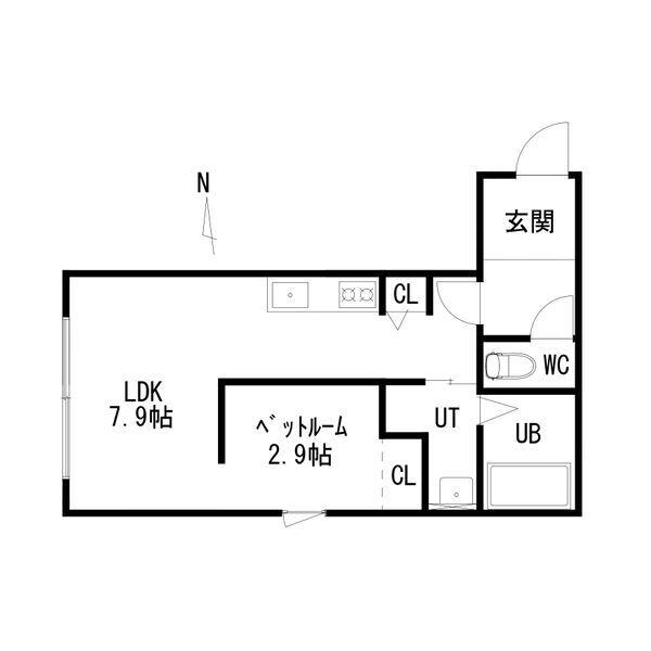 ロアジス(1DK/3階)の間取り写真