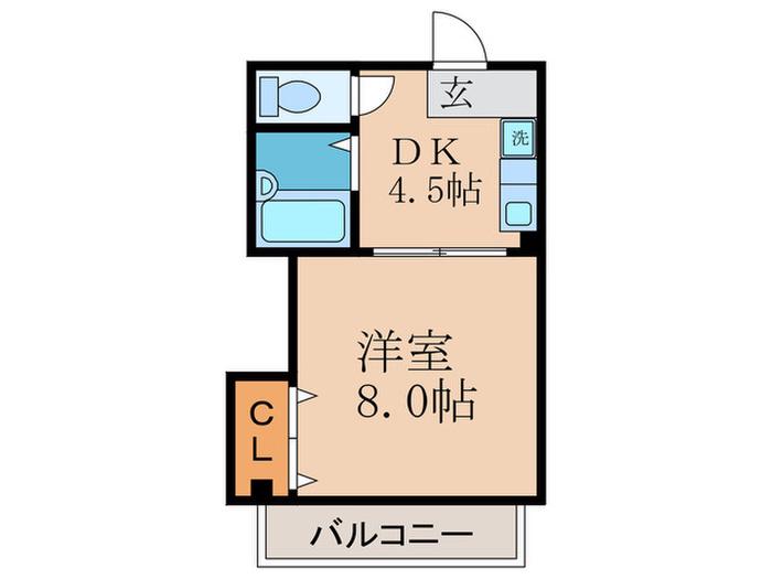 メゾン桃栄(1DK/1階)の間取り写真