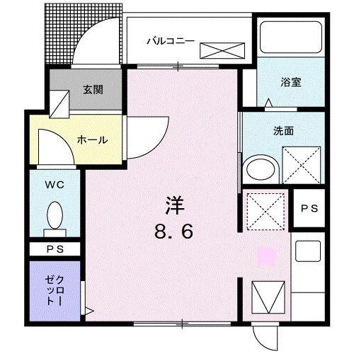 メゾンHIDE(ワンルーム/1階)の間取り写真