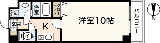 FOURSEASONSTAI-SHIN1ST(1K/6階)の間取り写真