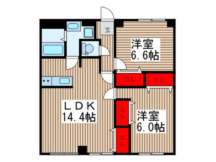 エンデカ東浦和(2LDK/2階)の間取り写真