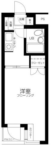 ハイタウン目黒第2(1K/3階)の間取り写真