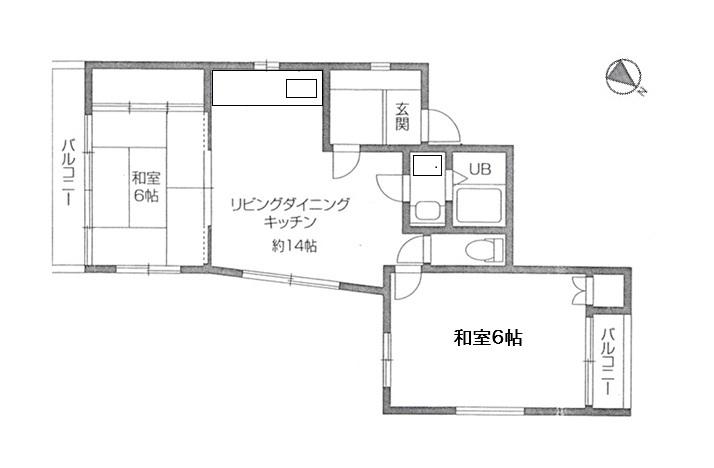 アイビスコート(2LDK/2階)の間取り写真