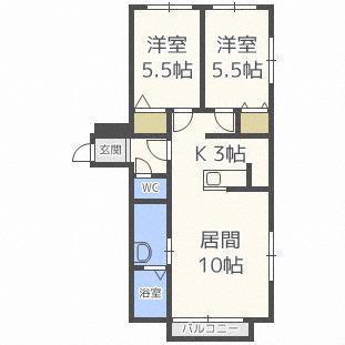 パルティールTM LSE(2LDK/4階)の間取り写真