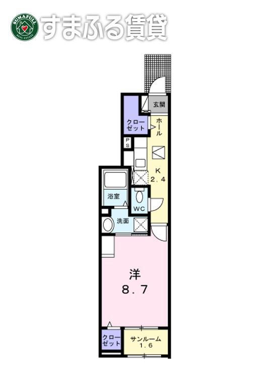 レガーロ(1K/1階)の間取り写真