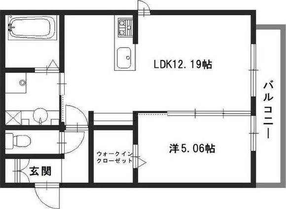 さくら東姫路(1LDK/2階)の間取り写真