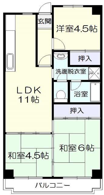 共立愛宕橋ビル(3LDK/5階)の間取り写真
