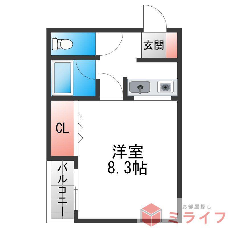 JPアパートメント東大阪(1K/1階)の間取り写真