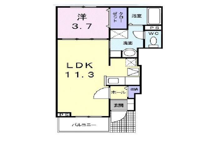 HINATA(1LDK/1階)の間取り写真