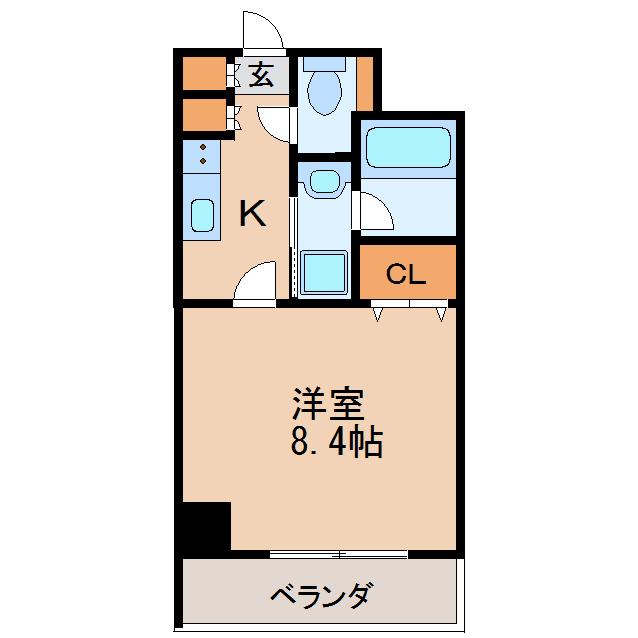 グランルージュ栄II(1K/10階)の間取り写真