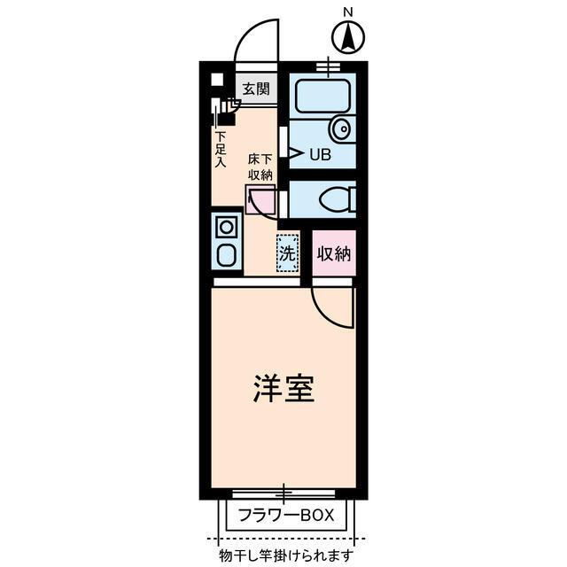 アステルハイム(ワンルーム/1階)の間取り写真