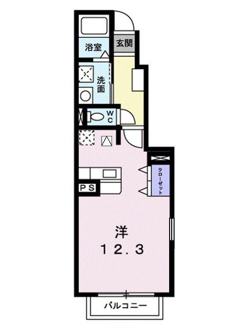 伊予鉄道横河原線 いよ立花駅 徒歩22分 2階建 築22年(ワンルーム/1階)の間取り写真
