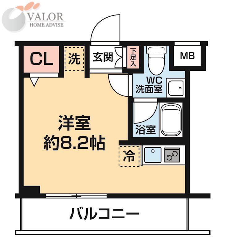 ARCOBALENO KAWASAKI ウエスト(ワンルーム/3階)の間取り写真