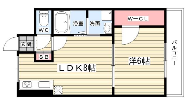 笹部ハイツ(1LDK/3階)の間取り写真