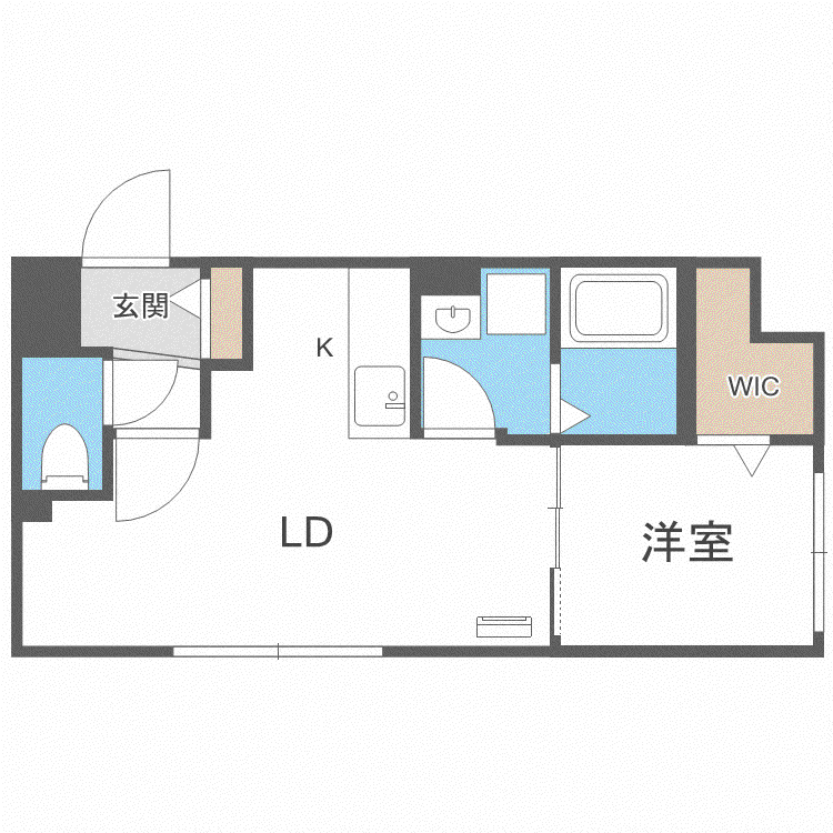 HARNESS南6条(1LDK/1階)の間取り写真